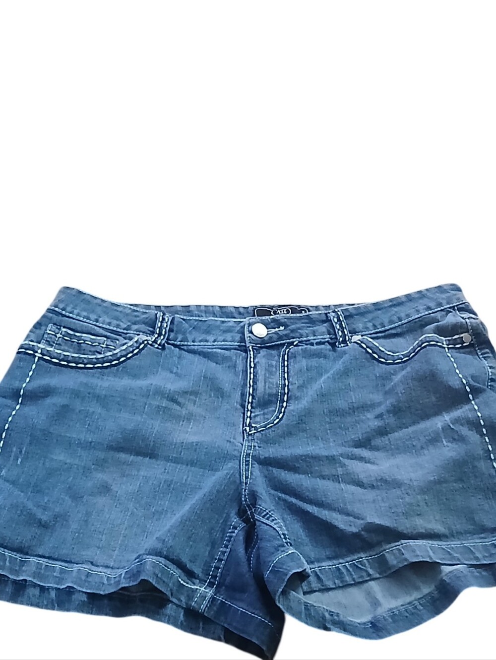 Cato Women's Dark Blue Denim Shorts with White Stitching Size  20W